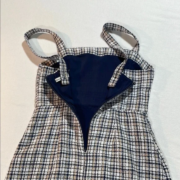 Abercrombie & Fitch Tweed plaid Navy and White Mini Dress - Picture 14 of 14